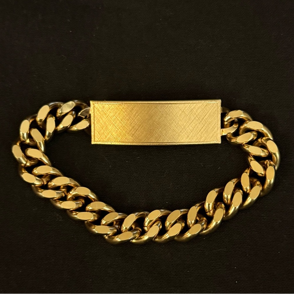 Vintage Anson Twin Lock Gold ID Bracelet, Blank